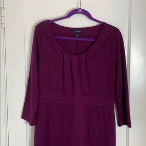 Lands End Burgundy/Plum Stretch Knit Dress 14/16